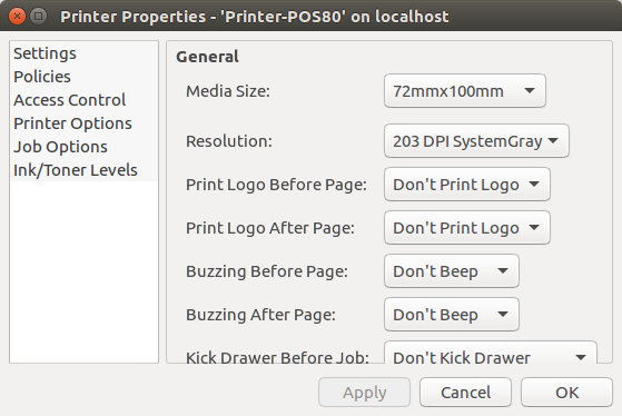 linux printer size adjust