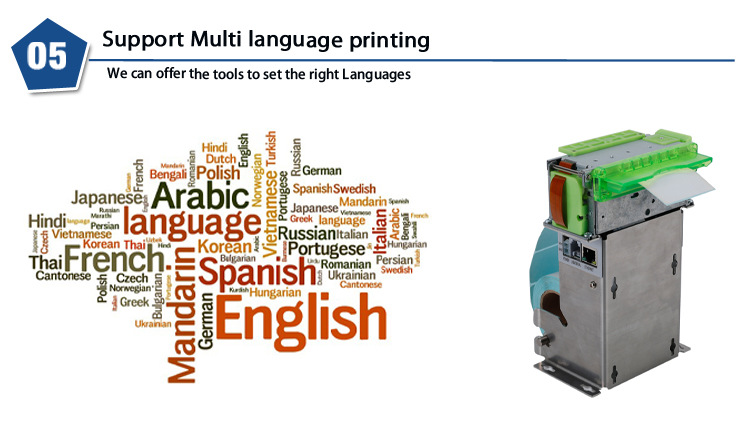 Kiosk Receipt Printers support Multl language