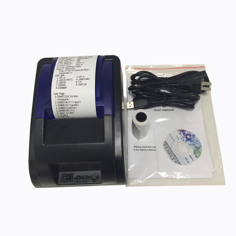 HS-58HUAI Thermal Receipt Printer Printing Effect & Accessories Display