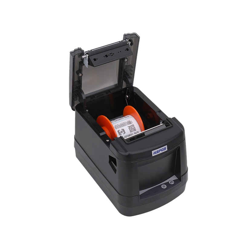 HSL-3200 Thermal Label Printer Open Cover Paper Bin with Label Paper Display